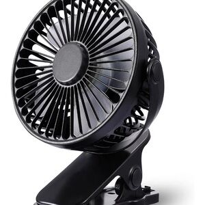 NIB Compact Black Clip-On Fan
